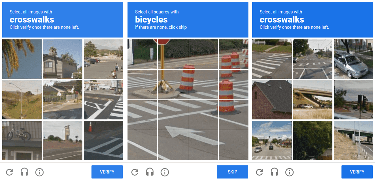 Examples of CAPTCHA